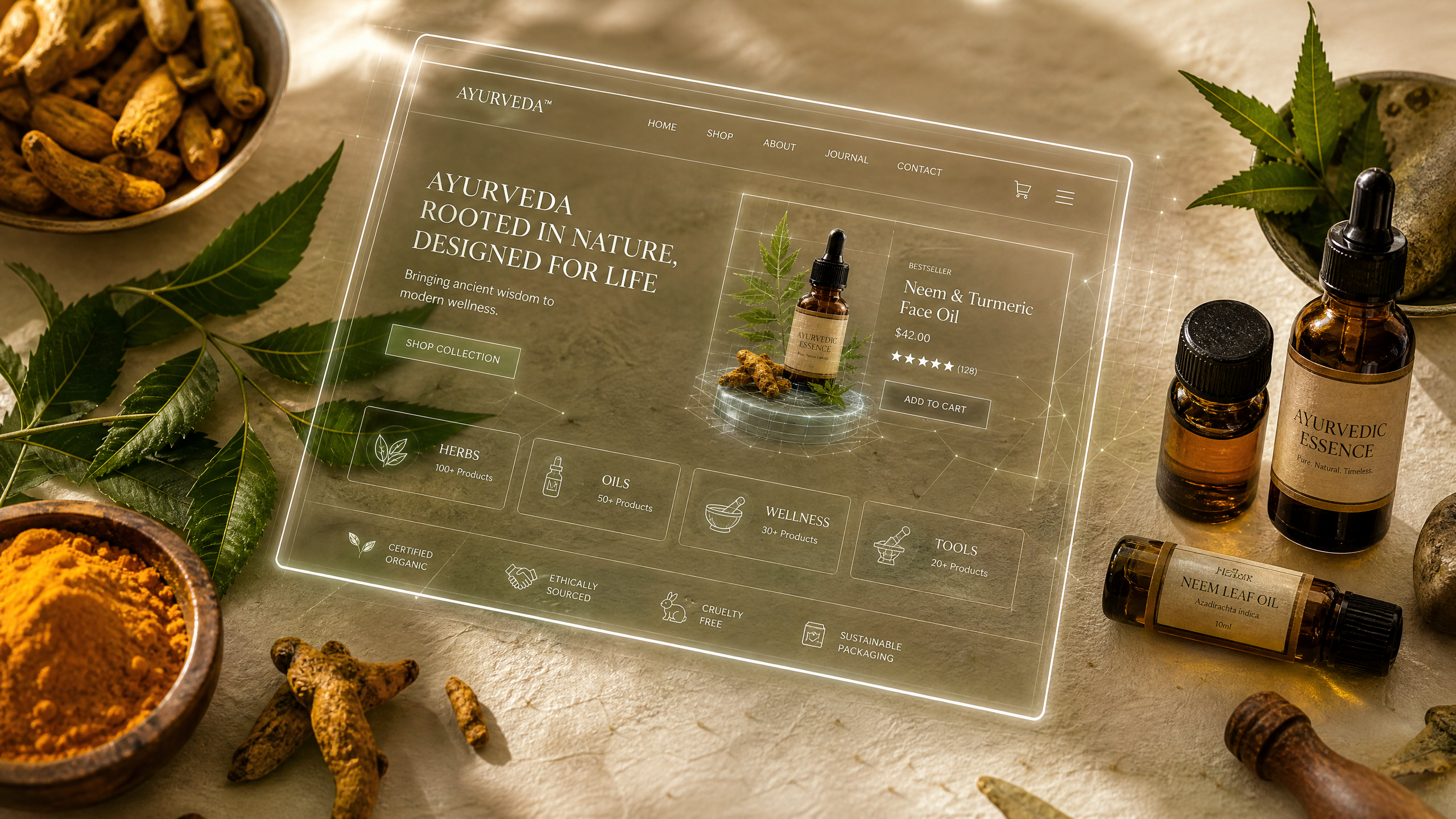 Designing 3D AI Websites for Indian Ayurvedic and Herbal Product Sellers