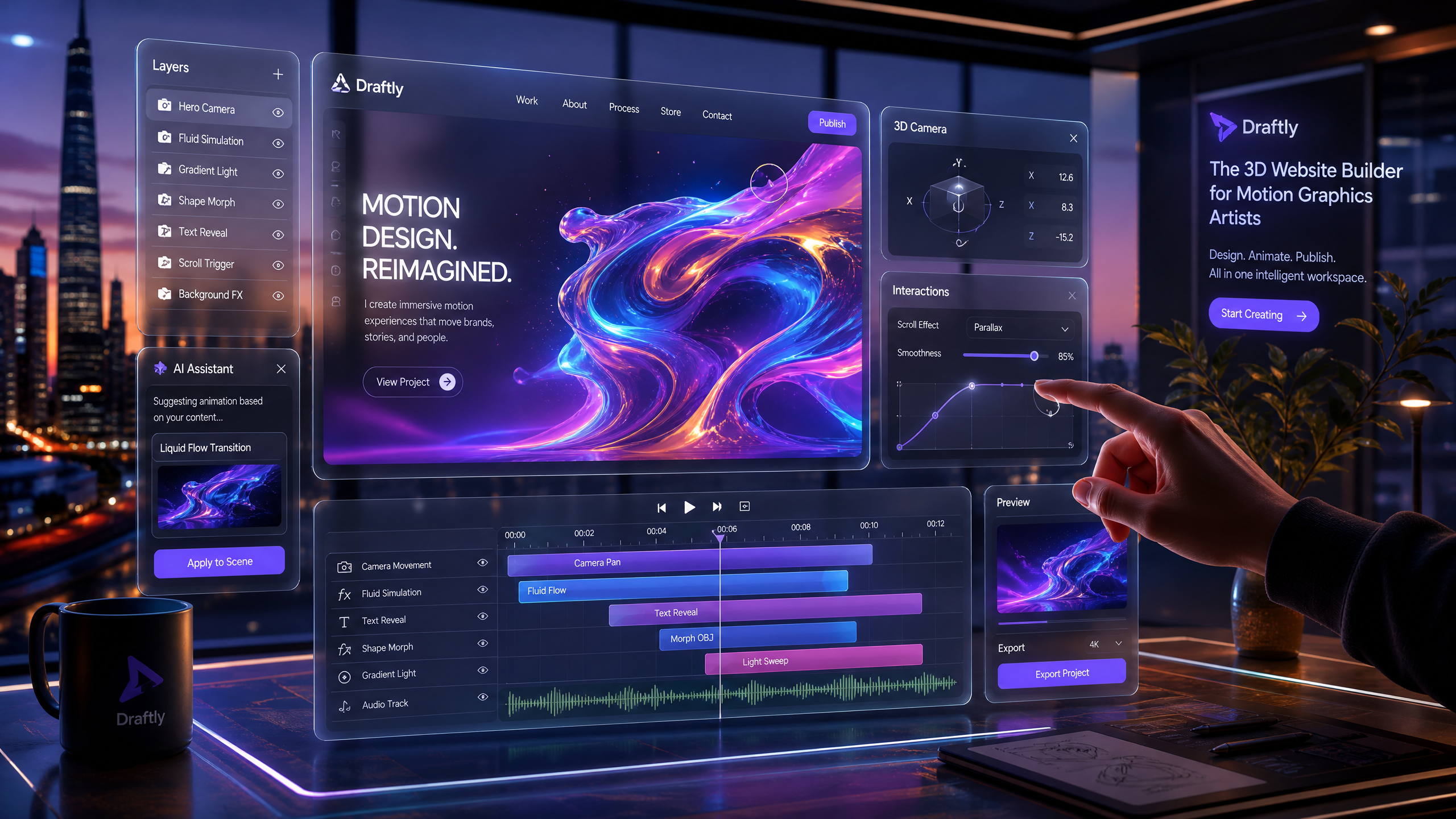 Using Draftly to Create Stunning Portfolios for Motion Graphics Artists